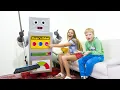 Avelina and Akim build a cleaning robot Amelia helps a friend story