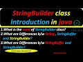 Introduction of StringBuilder class in java Interview Question in java by prince