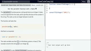 Lesson 109 Basic JavaScript Use the parseInt Function with a Radix