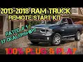 2013-2018 RAM 100 PLUG PLAY Remote Start Kit - UPDATED HARNESS