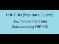 How To Insert Data Into Database Using PHP PDO