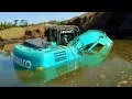Lagu Excavator Stuck In Mud Kobelco SK200-10 Heavy Recovery