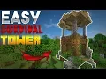 How To Build a Rustic Survival Watchtower in Minecraft 5x5 with Farm