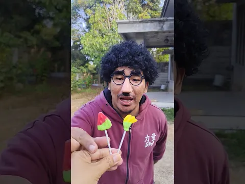 bagi bagi permen lollipop buah semangka pisang bang kribo jadi batuk