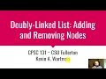 Doubly-Linked List - Adding and Removing Nodes
