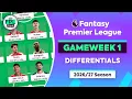 FPL GW1 DRAFT Best Differentials Under the Radar Picks Fantasy Premier League Tips