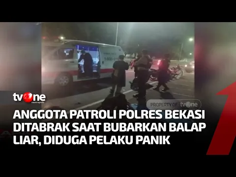 Bubarkan Aksi Balap Liar, Polisi Ditabrak Penonton yang Panik