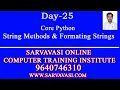 Online Core Python String Methods and formatting strings Day-25