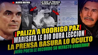 PALIZA A RODRIGO PAZ ¡WARISATA LO EXPULSA! NI-ÑO POETA EXPONE SU RUIN GOBIERNO EN FIESTAS PATRIAS