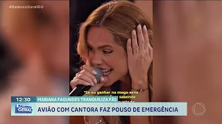 Mariana Fagundes tranquiliza fãs: avião com cantora faz pouso de emergência