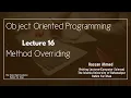 Lecture 16 Method Overriding in Java in Object Oriented Program