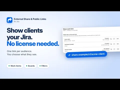 watch Apportunity: External Share & Public Links for Jira video