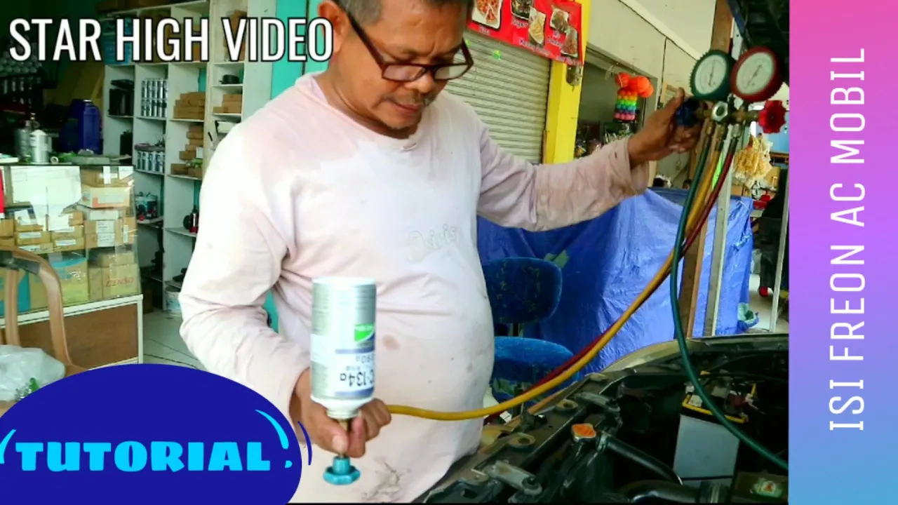 Cara mudah isi freon ac mobil