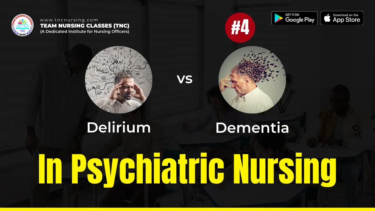 Delirium vs Dementia || Most Important MCQ In Psychiatric Nursing #4 || TNC Experts