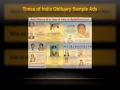 Obituary Ads in Times of India Times of India Obituary Ad Rates - Myadvtcorner