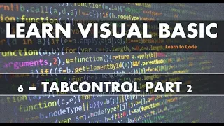 Learn Visual Basic How To use TabControl vb net tabular forms - pt2
