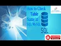 SQL-How to check table names in SQL How to check table names in MySQL Database PHPMyADMIN Netezza