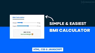 BMI Calculator How to design Simple BMI Calculator using Javascript Javascript Tutorial