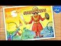 How to Draw Dussehra Drawing Indian festival Vijayadashami painting - step by step