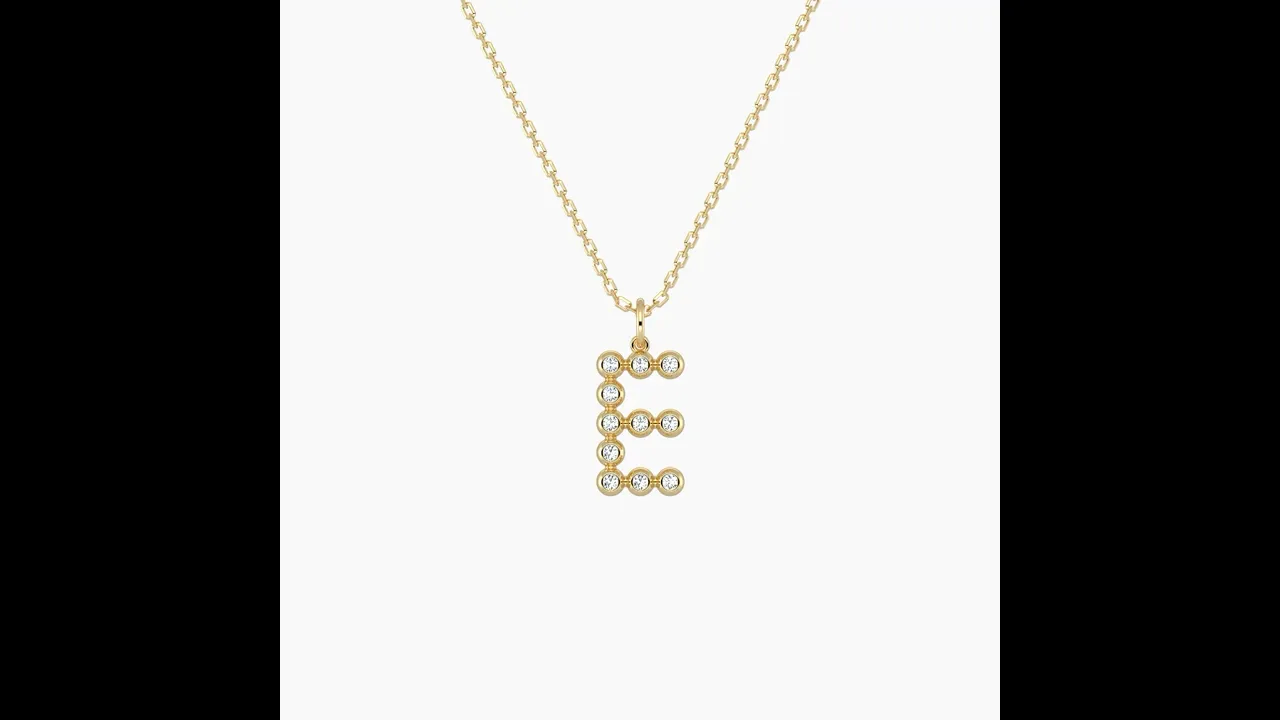 Letter E Initial Necklace Bubble Pendant