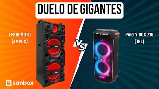 DUELO DE TITÃS !! CAIXA AMPLIFICADA PARTYBOX 710 JBL vs ACA 2500 TERREMOTO AMVOX - Quem ganhou?