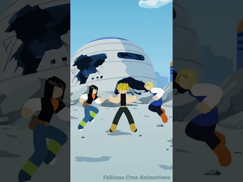 Trunks VS Androids Stick Fight! #anime #animation #dragonball #stickman #fighting #shorts