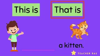 This is and That is this is and that is for kindergarten
