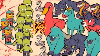 50 ZOMBIES VS 100 ANIMALES MUY PELIGROSOS ¿QUIEN GANA? | HOW MANY DUDES?