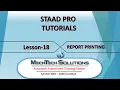 Staad Pro Tutorials Lesson 18 PRINT RESULTS REPORT