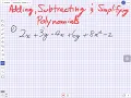 Adding Subtracting and Simplifying Polynomials Grade 9 Academic