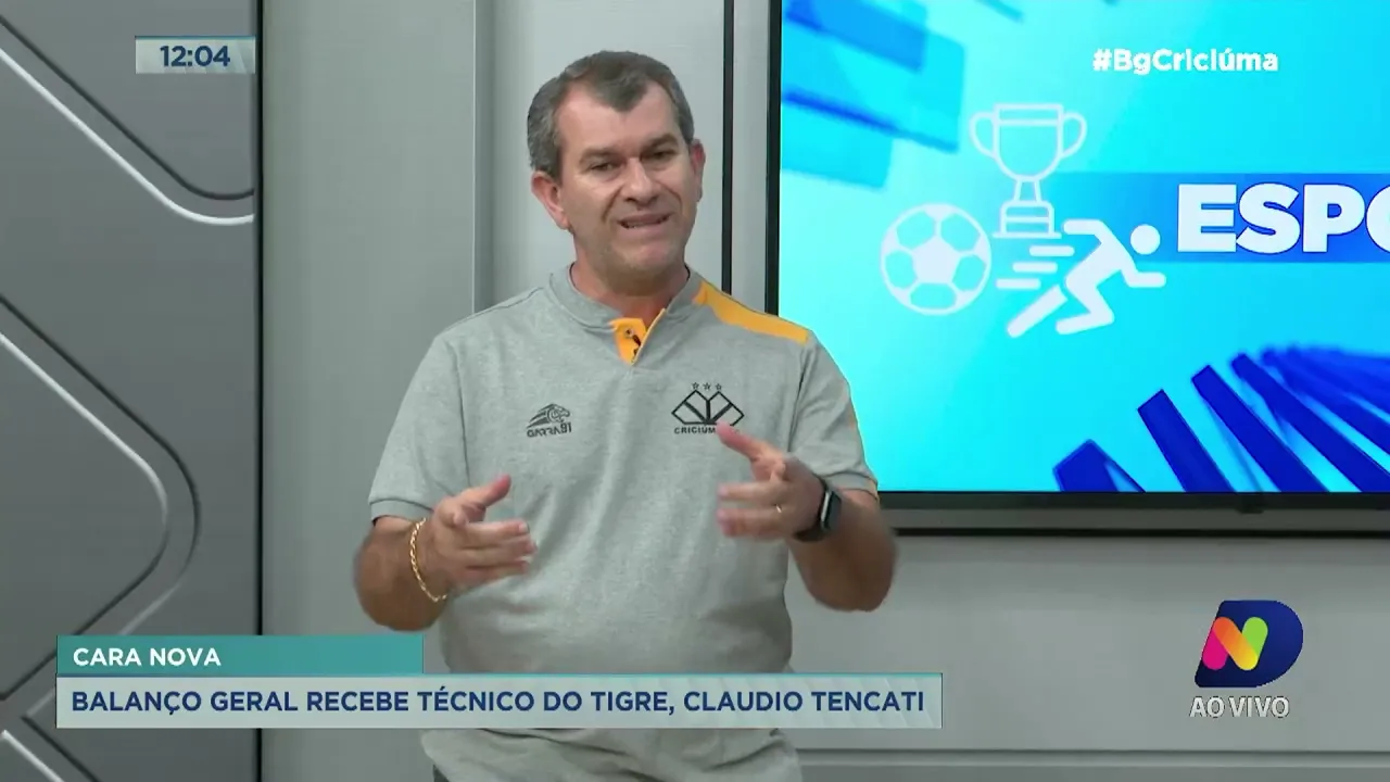 Técnico do Criciúma convoca apoio da torcida e reforça foco no acesso em entrevista ao Balanço Geral