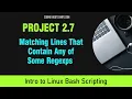 Bash Scripting Session Project 2 7 - Matching Lines That Contain Any of Some Regexps