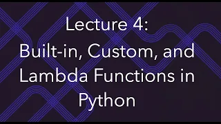 Programming for Data Science Lec 4 Built - Functions in Python and Lambda Functions