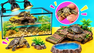 ¡Nido de Tortugas y Mini Huevos Eclosionando! 🐢🥚 Hábitat DIY de Cartón