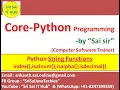 Python String Functions Python String index isalnum isalpha isdecimal Functions