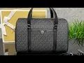 MICHAEL KORS Jet Set Medium Signature Logo Duffel Crossbody Bag black