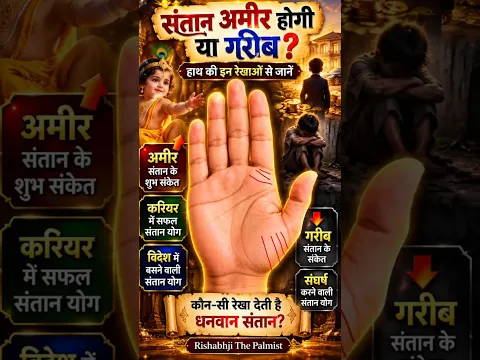 संतान अमीर होगी या गरीब? 🤔 हाथ की रेखाओं से जानें | Santan Yog Palmistry #Shorts