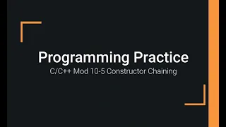 C Programming Examples 10-5 Creating Constructor Chaining