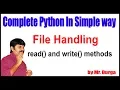 Python Tutorials Python File Handling read and write method by durga sir