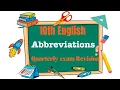 10th English Quarterly exam revision test Most important and Repeated Abbreviations