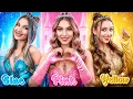 Pinkes vs gelbes vs blaues Mädchen! Königliche Farb-Challenge für Prinzessinnen
