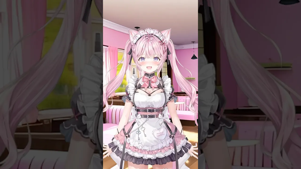 メイド服な新衣装公開したよ♡ご主人様♡ #shorts #ホロライブ #博衣こより #新衣装