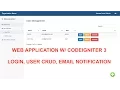 Simple User Login User CRUD Email Notification with Codeigniter 3