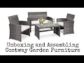 Unboxing and Assembling Costway 4-Piece Rattan Wicker Patio Conversation Set Patio Furniture