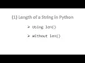 1 Length of String Python Hindi