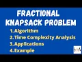 Fractional Knapsack Problem Algorithm Time Complexity Analysis Examples Applications