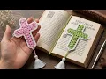 QUICK IDEA Crochet Easy Cross Bookmark Tutorial How to Crochet Cross for beginners
