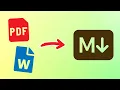 Convert Documents to Markdown PDF to MD Word to MD