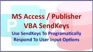 MS Access Publisher SendKeys