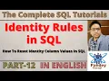 12 Identity function in SQL How To Reset Identity Column Values In SQL in English by Pandey Guruji